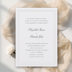 Invitation Cadre Tandem Classique Moderne Formel Perle de Mar