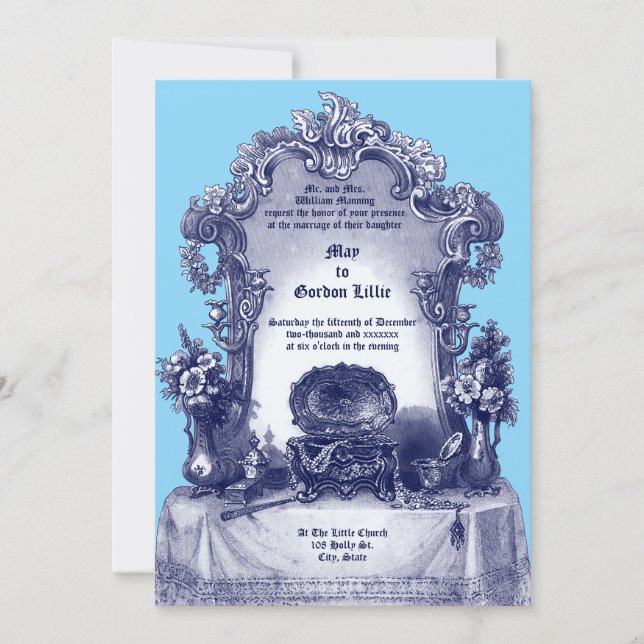 Invitation Cadre Vanity Style Rococo baroque (Devant)