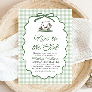 Invitation Cadre Vert Sauge Golf Nouveau au Club Baby Shower