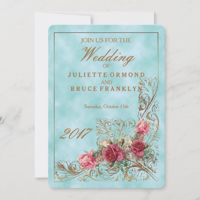 Invitation Cadre Victorien - Suite d'invitation de mariage (Devant)