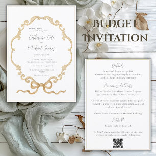 Invitation Cadre Vintage Budget Mariage élégant