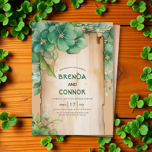 Invitation Cadre vintage Code QR St Patrick's Day mariage