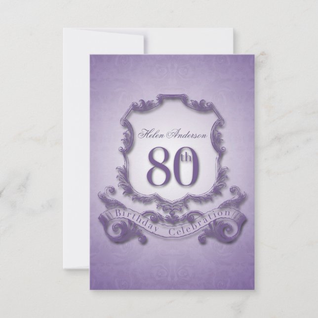 Invitation Cadre Vintage de célébration du 80e anniversaire - (Devant)