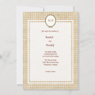 Invitation Cadre vintage et carreaux