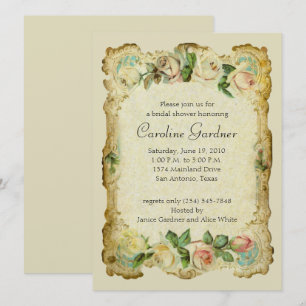 Invitation Cadre Vintage Fête des mariées