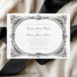 Invitation Cadre Vintage Opulent Mariage Formel Classique