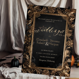 Invitation Cadre Vintage Roses Gothique Mariage