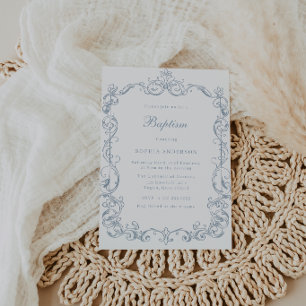 Invitation Cadre vintage victorien baptême