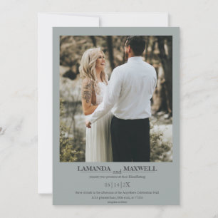 Invitation Cadres photo bleu bleu foncé simple Cadres poignan