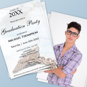 Invitation Caducée Médical Cuivre Rose Or Photo de Remise de