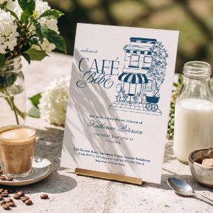 Invitation Café Ancien Bébé Baby Shower Français