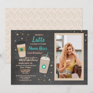 Invitation Café Anniversaire Café Latte Shalk Chalk Photo Cha