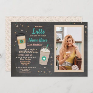 Invitation Café Anniversaire Café Latte Shop Chalk Marque de
