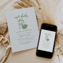 Café Baby Shower | Bébé vert et bleu en préparatio