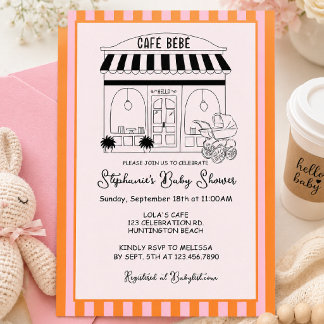 Invitation Café Baby Shower | Paris Café | Café Bébé