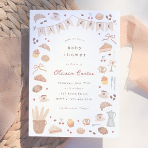 Invitation Cafe Bebe Aquarelle Baby Shower