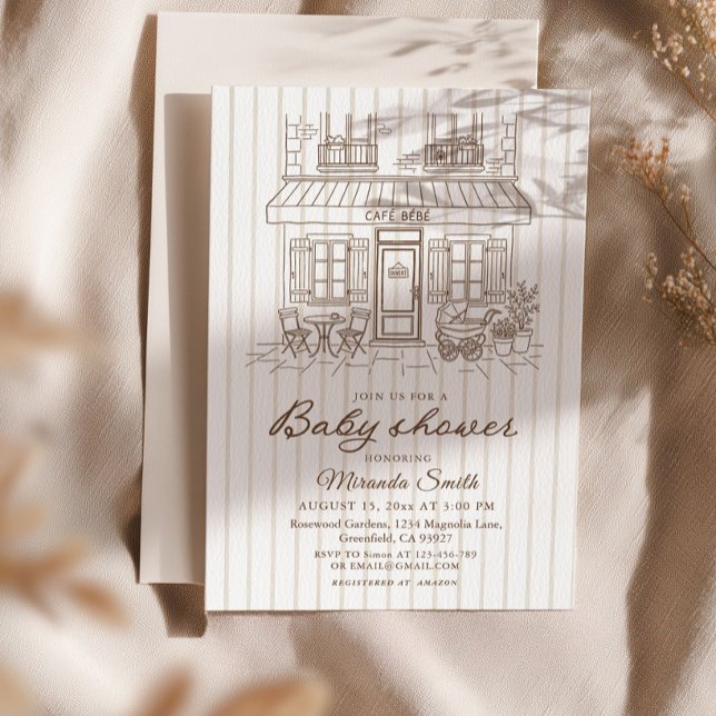 Invitation Cafe Bebe Baby Shower  (Créateur téléchargé)