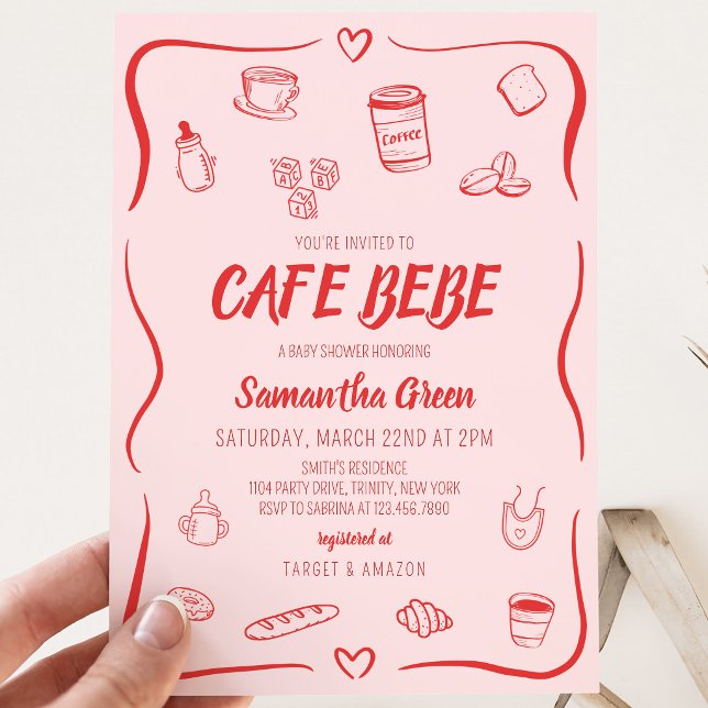Invitation Cafe Bebe Baby Shower (Créateur téléchargé)