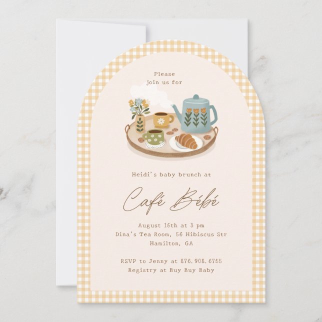 Invitation Café Bébé Baby Shower Coffee Theme (Devant)