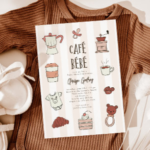 Invitation Cafe Bebe Baby shower neutre pour les femmes Invit