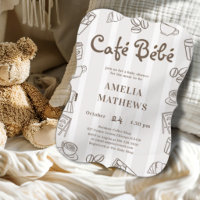Café Bébé Brun Rayure Baby Shower