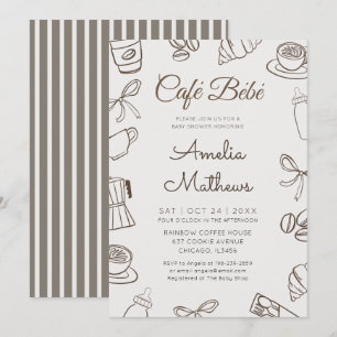 Invitation Cafe Bebe Café Whimsique & Baby Shower aux Rubans