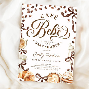 Invitation Cafe Bebe Fèves de Café Baby Shower