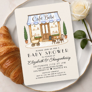 Invitation Café Bébé Garçon Fille de la Fête de Naissance Par