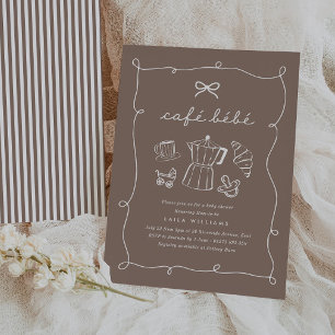 Invitation Cafe Bebe Home Coffee Baby Shower Espresso