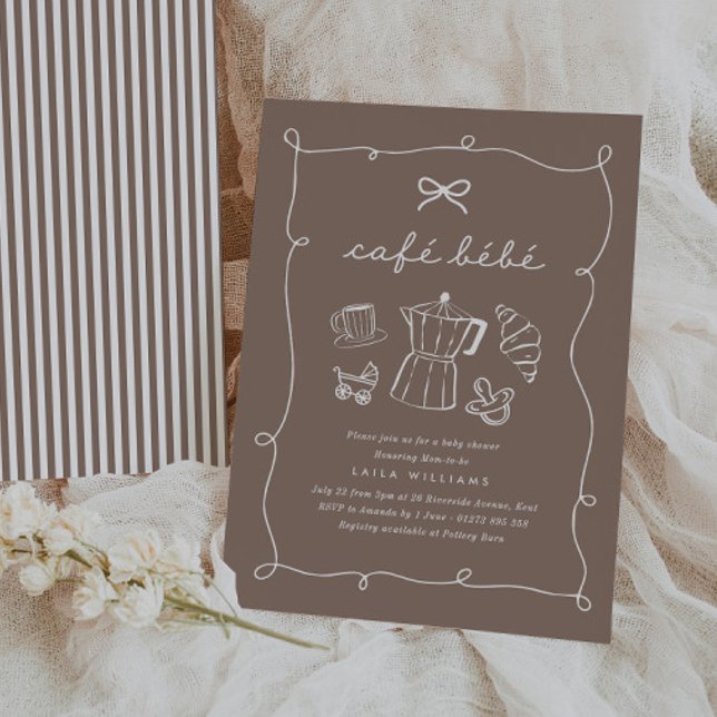 Invitation Cafe Bebe Home Coffee Baby Shower Espresso (Zazzle Cafe Bebe Home Coffee Baby Shower Espresso Invitation)