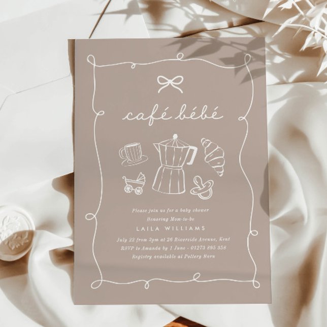 Invitation Cafe Bebe Home Coffee Baby Shower Latte (Zazzle Cafe Bebe Home Coffee Baby Shower Invitation)