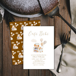 Invitation Café Bébé Maman Mouton Ballon Café Baby shower