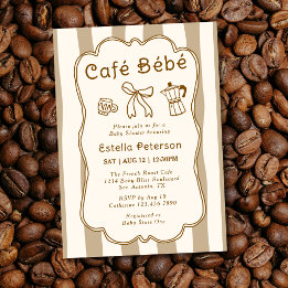 Invitation Café Bébé Salon de Thé Français Baby Shower Adorab