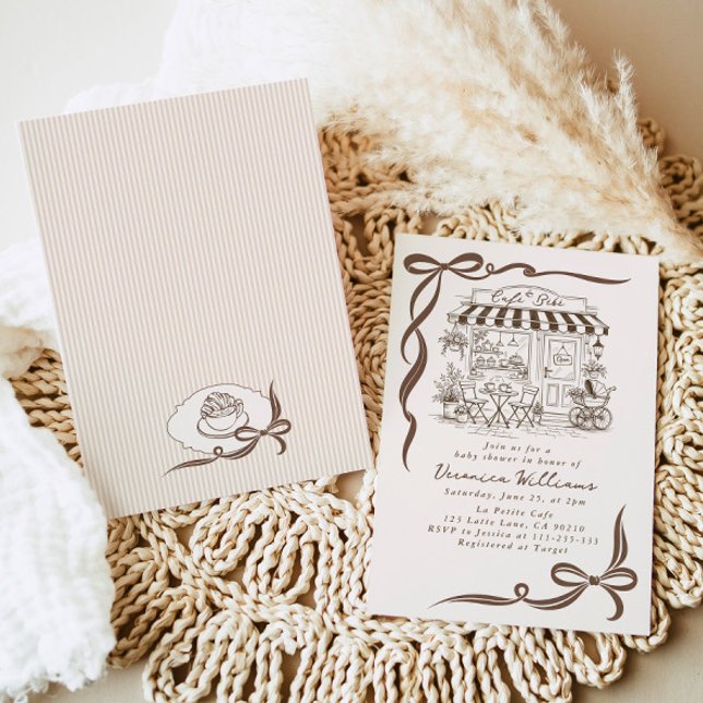 Invitation Café Bébé Thème Parisien Arc-en-ciel Baby Shower (Créateur téléchargé)