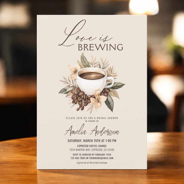 Invitation Café Boho Love brasse Fête des mariées (Créateur téléchargé)