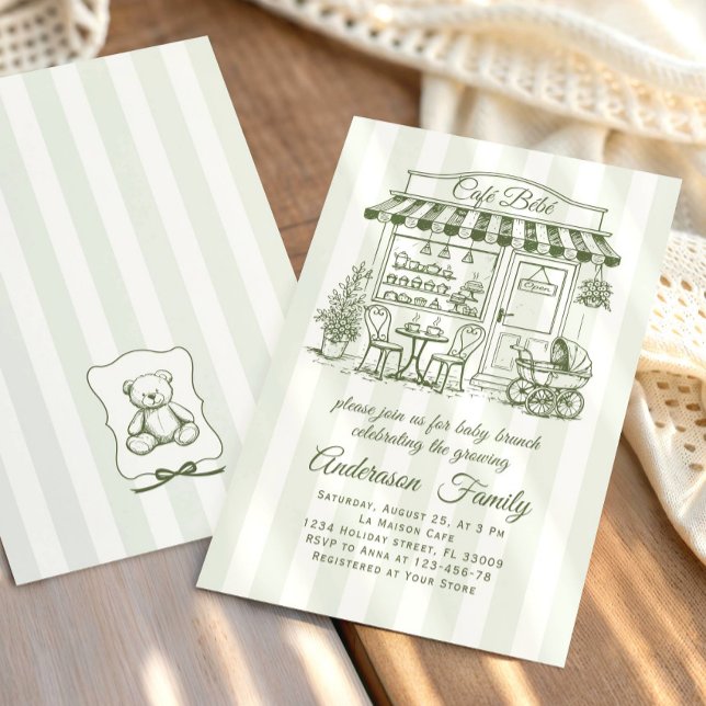 Invitation Cafe Branché Bebe Café Français Baby Shower (Créateur téléchargé)