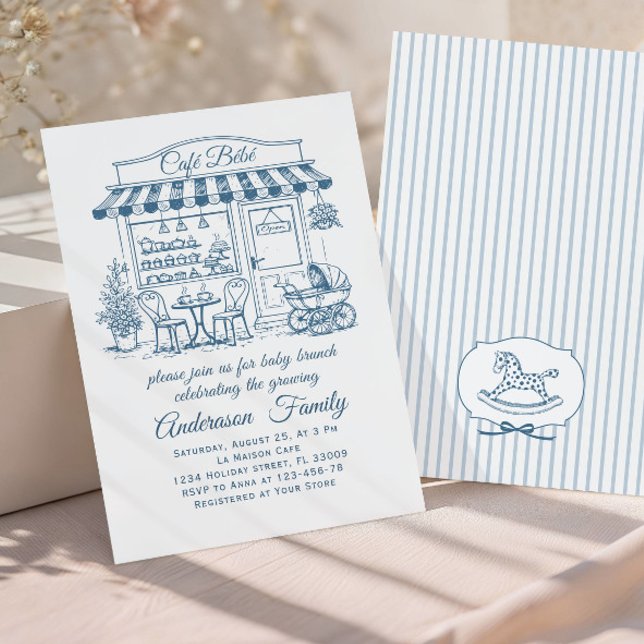 Invitation Cafe Branché Bebe Café Français Baby Shower (Créateur téléchargé)
