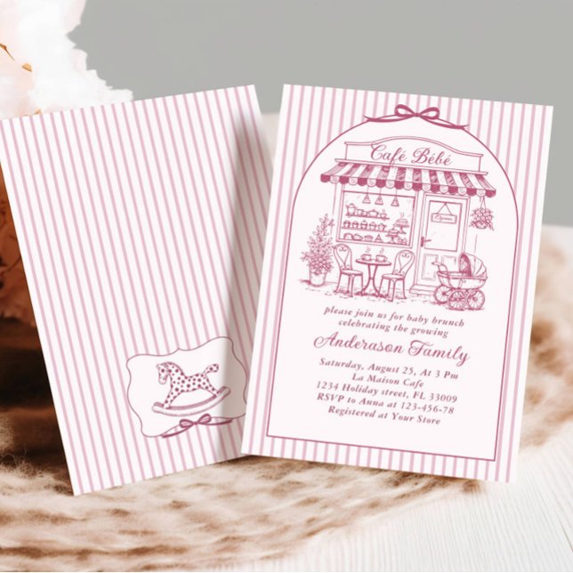 Invitation Cafe Branché Bebe Café Français Baby Shower (Créateur téléchargé)