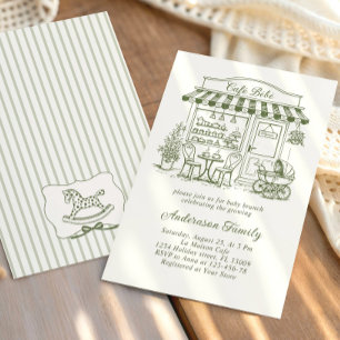 Invitation Cafe Branché Bebe Salon de Thé Baby Shower