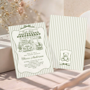 Invitation Cafe Branché Bebe Salon de Thé Baby Shower