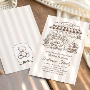 Invitation Cafe Branché Bebe Salon de Thé Café Baby Shower