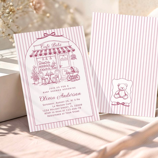 Invitation Cafe Branché Bebe Salon de Thé Café Fête de Bébé (Créateur téléchargé)