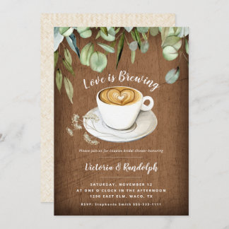 Invitation Café Couples Thématiques Douche nuptiale Invitatio