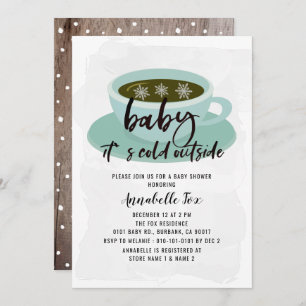 Invitation Café Cup Baby Son froid dehors Baby shower
