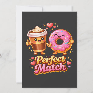 Invitation Café et Donut Parfait Accord Nourriture Mignonne