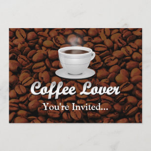 Invitation Café Lover, White Cup/haricots Brown