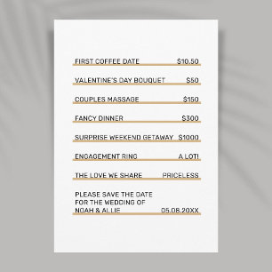 Invitation Café Menu Plaisir unique Enregistrer la date Invit