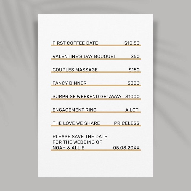 Invitation Café Menu Plaisir unique Enregistrer la date Invit (Créateur téléchargé)