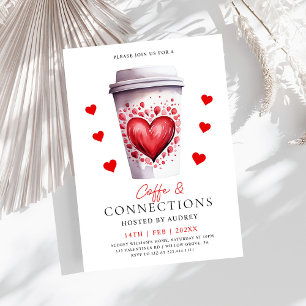 Invitation Café mignonne et connexions Derte Valentines