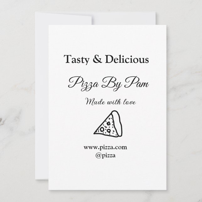 Invitation Café restaurant pizza savoureuse fait avec amour a (Devant)